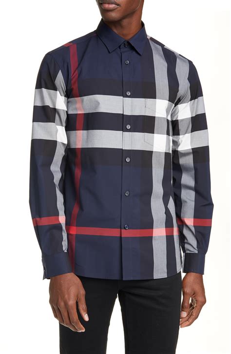 blue plaid burberry shirt|burberry tee shirts men.